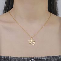 Collier en acier inoxydable Myshape, style Égypte ancienne, plaqué or, avec l'œil d'Horus et la croix Ankh, clé de vie, bijou de protection