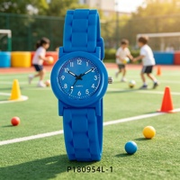 Montre à quartz pour enfants, boîtier en plastique, bracelet en silicone souple, montre analogique pour enfants, commande en gros