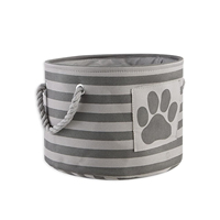 Collection de stockage pour animaux de compagnie en os Poubelle rayée avec poignée Petit panier Panier à linge