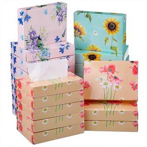 Boîtes à mouchoirs en papier florales personnalisables (taille et couleur), avec pelliculage mat, jetables, pour voiture, fêtes et salle de bain – Meilleures ventes - Product Image 1