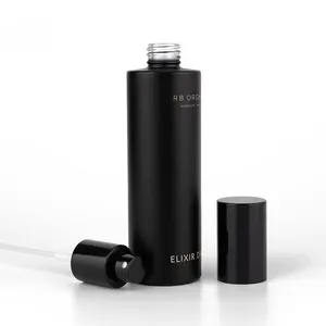 Luxury Cosmetic Glass Mist Spray Perfume Bottle 30ml 50ml 100ml 120ml Matte Black Glass Bottle With Black Sprayer