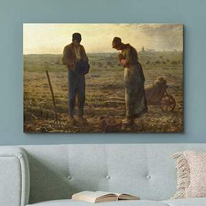 El <span class=keywords><strong>Angelus</strong></span> de Jean-Francois Millet - Impresión en Lienzo Moderna, Arte de Pared, Tamaño Personalizado, Reproducción de Alta Definición - Product Image 3