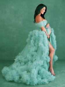 Robe de soirée en satin de grande taille robe de bal de maternité et de <span class=keywords><strong>grossesse</strong></span> avec fermeture à pull tenue de séance photo antistatique - Product Image 5