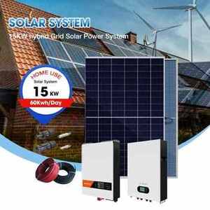Hybrid Grid Solar Energy System 15Kw <b>Battery</b> <b>24V</b> Complete Power System for Home - Product Image 6