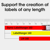 Étiqueteuse portable originale DYMO LabelManager 160 LM160 D1, adaptateur pour étiquettes, ruban de 12 mm de largeur, impression par transfert thermique, imprimante d'étiquettes