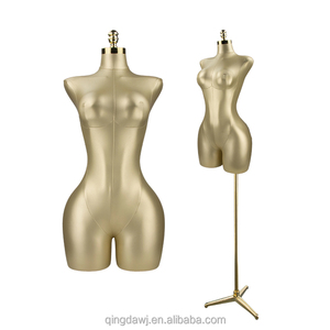 Sợi thủy tinh vàng có thể điều chỉnh một nửa cơ thể cong nữ ăn mặc hình thức may may may núm vú giả chất béo mannequin phụ nữ cơ thể nữ ngực thân - Product Image 1