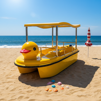 Bateau à pédales en plastique et fibre de verre jaune Meierya M-096 pour lacs et rivières, jeux aquatiques