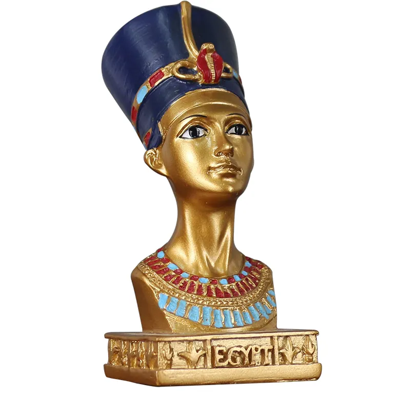 수지 빈티지 레트로 이집트 입상 조각 고대 네페르티티 이집트 여왕 머리 동상