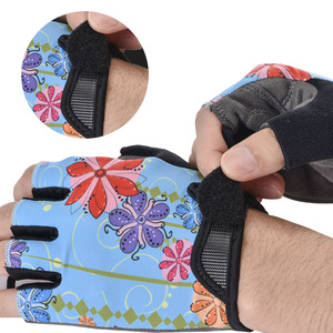 <b>Half</b> Finger Cycling Gloves Unisex Anti <b>Slip</b> Bike Riding Gloves Adult Size Gray Blue - Product Image 2