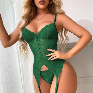 Europese stijl kanten charme flirt uniform geborduurd doorschijnend <span class=keywords><strong>sexy</strong></span> lingerie set - Product Image 5