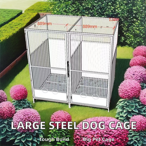 Vente en gros grande <span class=keywords><strong>cage</strong></span> de rangement lourde et personnalisée grande <span class=keywords><strong>cage</strong></span> pour chien en acier inoxydable avec motif animal - Product Image 2