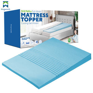 किंगवर्थ ब्लू किंग रानी आकार बिस्तर शीतलन स्मृति फोम इच्छुक जेल गद्दे टॉपर - Product Image 1