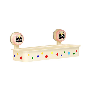 Yimijia Bathroom Storage Rack Suction Mounted Rectangular 2 Tier With Polka Dot Design For Cosmetics And Skincare Products - Product Image 5