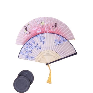 Abanico Plegable Japonés de Bambú Estilo Antiguo en Oferta, Abanico de Mano para Boda, Abanicos de Tela Decorados con Borlas - Product Image 2