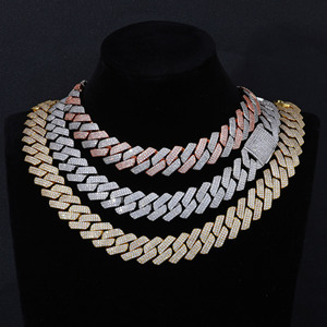 Premium Grade Hip Hop <b>Iced</b> <b>Out</b> Moissanite Cuban <b>Chain</b> 925 Sterling Silver Custom Miami Cuban Link Necklace VVS1 GRA Tester Pass - Product Image 1