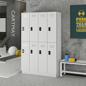 Thiết kế sáng tạo lưu trữ 4 cửa tủ khóa thể thao và phòng tập thể dục Câu lạc bộ trắng thép không thấm nước tủ khóa với ổ khóa kỹ thuật số - Product Image 3