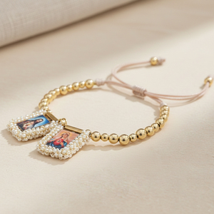 Bracciale Go2boho <span class=keywords><strong>con</strong></span> Prodotti Cristiani, Gesù <span class=keywords><strong>e</strong></span> Maria, Gioielli Placcati Oro, <span class=keywords><strong>Perline</strong></span> <span class=keywords><strong>con</strong></span> Charm del Sacro Cuore, Regalo Spirituale per Donne - Product Image 5