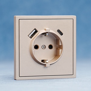 Enchufe de pared de la UE 220V Enchufe Schuko alemán estándar europeo con USB tipo C tipo A - Product Image 6