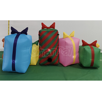 Boîtes cadeaux de Noël gonflables personnalisées, ours de Noël gonflable lumineux pour l'extérieur, décorations de boîtes cadeaux gonflables