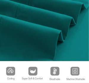 Khách Sạn Sang Trọng Mềm Vua Đôi Chải Sợi Nhỏ <span class=keywords><strong>Teal</strong></span> Nữ Hoàng Bộ Đồ Giường Tấm Bộ - Product Image 4