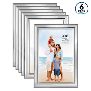 2024 taille personnalisée 8X10 PS ensemble de cadres photo en plastique nouvelle décoration murale de bureau noir; cadre miroir en bois argenté cadre photo Offre Spéciale - Product Image 2