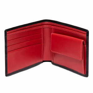 Cartera de Cuero Genuino Plegable Hecha a Mano para Hombre, Tarjetero con Cierre Abierto, Corta, Impermeable, Personalizada - Product Image 4