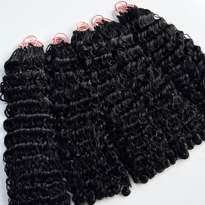 Cabello rizado de ganchillo, cabello humano, rizo birmano, color natural, cabello ligero para estilos de ganchillo bohemios - Product Image 5