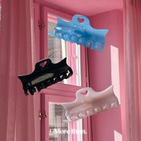 Grande pince à cheveux en acétate personnalisable, pince à requin carrée en gelée rose avec cœur creux, cool chignon pour filles chaudes