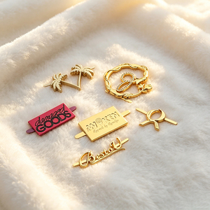 Engraved Custom Metal Logo Tag Wholesale Private Label Metal <b>Name</b> <b>Plate</b> for Clothing Scarf Shoe Garment Accessories - Product Image 2