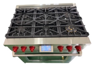 36 pouces. 5,5 Cu. Cuisinière à gaz avec four électrique, panneau Tili, 5 brûleurs italiens SABAF, relumière automatique en acier inoxydable - Product Image 2