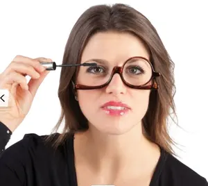 Вращающиеся увеличивающие очки для макияжа глаз очки для чтения женские косметические очки для дальнозоркости складные очки