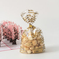 Sacs en plastique OPP autocollants avec attaches torsadées, impression en gravure pour sucettes, cake pops, chocolats et petits cadeaux