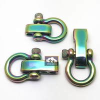 Manille en acier inoxydable réglable en gros pour bracelet en paracorde, composants et accessoires de bijoux personnalisables avec LOGO