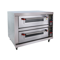 Four à pain professionnel à gaz pour boulangerie, 2 tiroirs, double étage, 4 plateaux, pour la cuisson de gâteaux et de pains