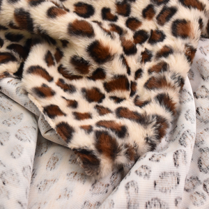 Bán buôn 100% polyester sang trọng thỏ giả lông vải da báo in giả lông vải fourure artificiele qualite cho may mặc - Product Image 2