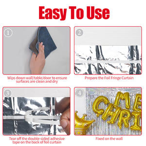 2 Pack Holographic Tinsel Backdrop Glitter Foil Fringe <strong>Door</strong> <strong>Streamer</strong> for Valentine'S Day Anniversaries Wall Decor Party Supplies - Product Image 4