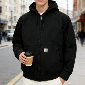 เสื้อแจ็คเก็ตวินเทจแบบสั่งทำสำหรับผู้ชาย ยี่ห้อ <span class=keywords><strong>Car</strong></span> Workwear สำหรับผู้ผลิตเสื้อผ้า พร้อมบุผ้าฝ้ายกันหนาวและมีโลโก้ - Product Image 4