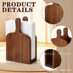 Portarrollos de madera con forma de tabla de cortar, organizador de escritorio, diseño moderno para mesa de comedor, dispensador de papel - Product Image 2