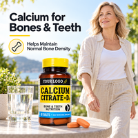 Comprimés de citrate de calcium et de vitamine D3 en marque privée OEM, compléments alimentaires minéraux pour la nutrition des os et des dents, fabricant en gros