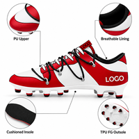 Chaussures de football personnalisées OEM ODM pour hommes, tige en PU, semelle TPU FG pour terrain ferme, chaussures d'entraînement d'équipe à marque privée