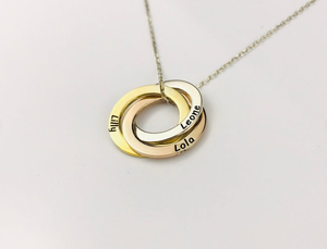 2021 New Arrivals Personalised Interlocking Circles <strong>Necklace</strong> <strong>Russian</strong> Wedding <strong>Ring</strong> <strong>Necklace</strong> Triple <strong>Ring</strong> <strong>Necklace</strong> - Product Image 2