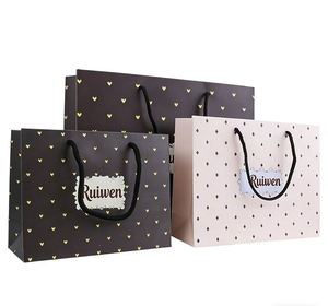 Sac fourre-tout personnalisé avec poignée pour cadeaux d'anniversaire et de mariage, sac en carton imprimé intégral avec poignée pour entreprises - Product Image 1