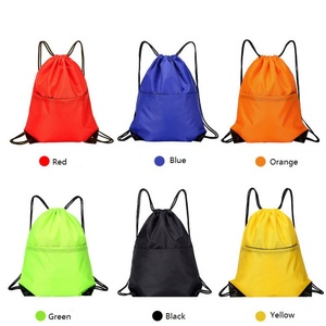 Mochila con Cordón Ajustable de Doble Asa 210D con Logotipo Personalizado, Bolsa de Almacenamiento de Poliéster RPET Multicolor, para Deportes, Compras, Supermercado, Regalos - Product Image 4