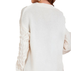 Fashionable Customizable Women's <b>Knit</b> <b>Sweater</b> Valentine's Day Heart Accent Long Sleeve <b>Loose</b> Lazy Style For Spring And Autumn - Product Image 6