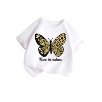 Kaos Anak Lengan Pendek Musim Panas 2026 Desain Baru Gaya Korea untuk Anak Perempuan, Motif Kartun Hewan, Bahan Katun Penyerap Keringat