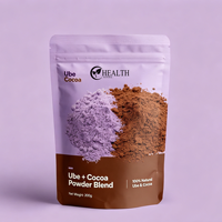 Complément alimentaire à base d'extraits végétaux Hrebal, mélange de poudre d'igname violette et de cacao de qualité supérieure pour desserts, thés au lait et pâtisseries