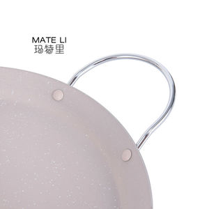 Sartén Redonda Antiadherente Portátil para Exteriores, Sartenes Antiadherentes de Aluminio con Doble Asa - Product Image 3