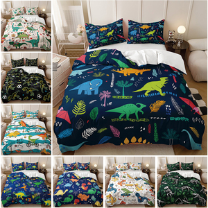Conception de dessin animé de dinosaure classique impression numérique 3D Textile de maison marchandises de lit en gros housse de couette - Product Image 2