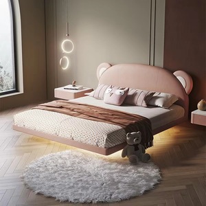 Roi Reine Double Petite Taille Unique Enfant Enfants <span class=keywords><strong>Fille</strong></span> Rembourrage Européen Bouton Doux Rembourré <span class=keywords><strong>Pas</strong></span> <span class=keywords><strong>Cher</strong></span> Rose Faux Pu <span class=keywords><strong>Lit</strong></span> En Cuir - Product Image 3