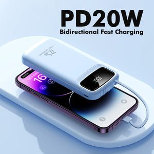 Cargador portátil Banco de energía de carga rápida 10000mAh Banco de energía delgado con cables para teléfono móvil - Product Image 2